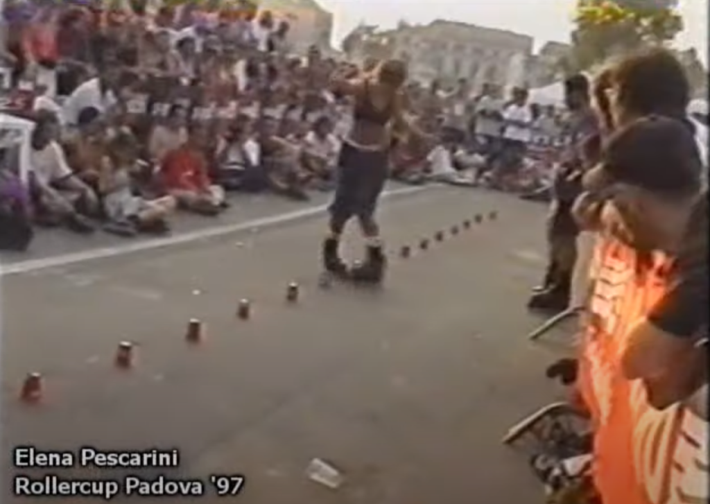 1997, una sola fila di coni ma il freestyle c'è, ed è perfettamente riconoscibile nei suoi passi base.